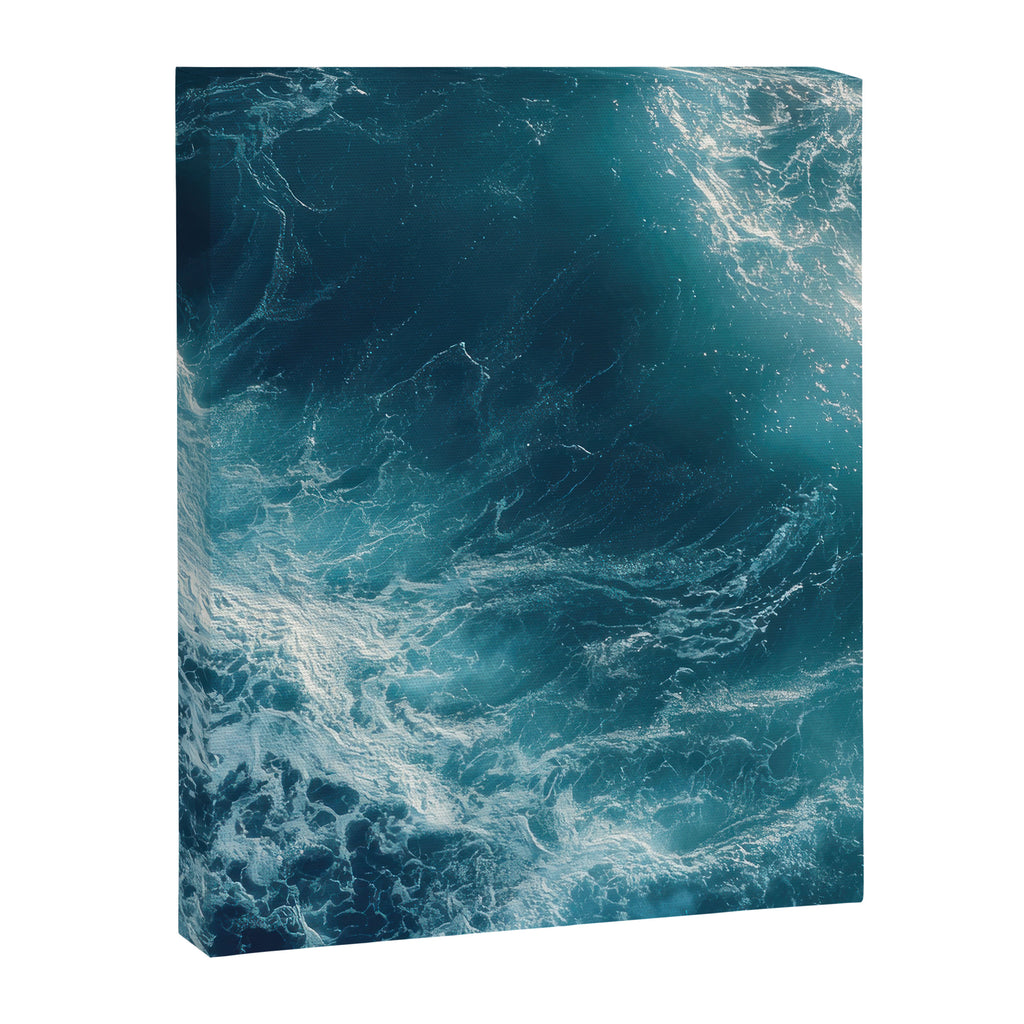 Celestial Currents Aerial Abstract of Ocean Foam Canvas Print Gallery Image 6