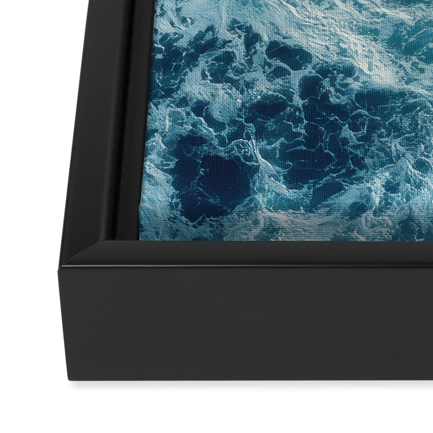 Celestial Currents Aerial Abstract of Ocean Foam Framed Canvas Print Gallery Image 3