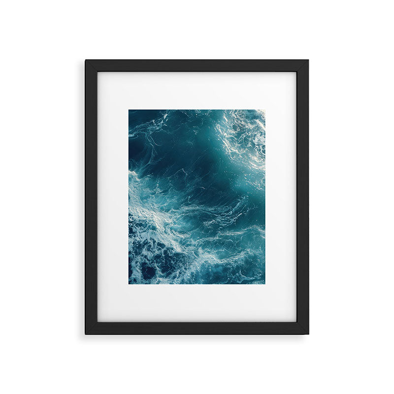 Celestial Currents Aerial Abstract of Ocean Foam Framed Art Print Gallery Image 5