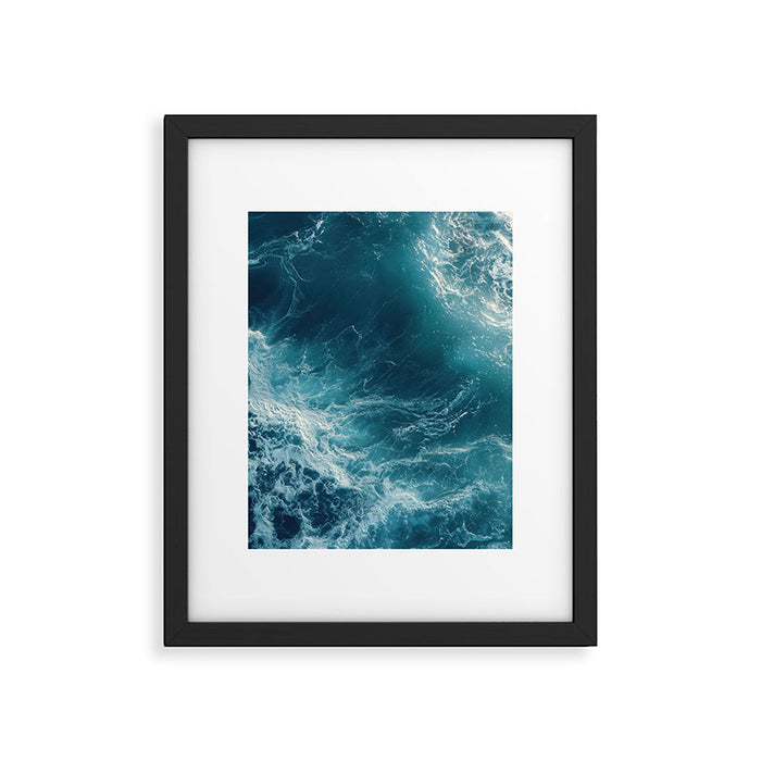 Celestial Currents Aerial Abstract of Ocean Foam Framed Art Print Gallery Image 1