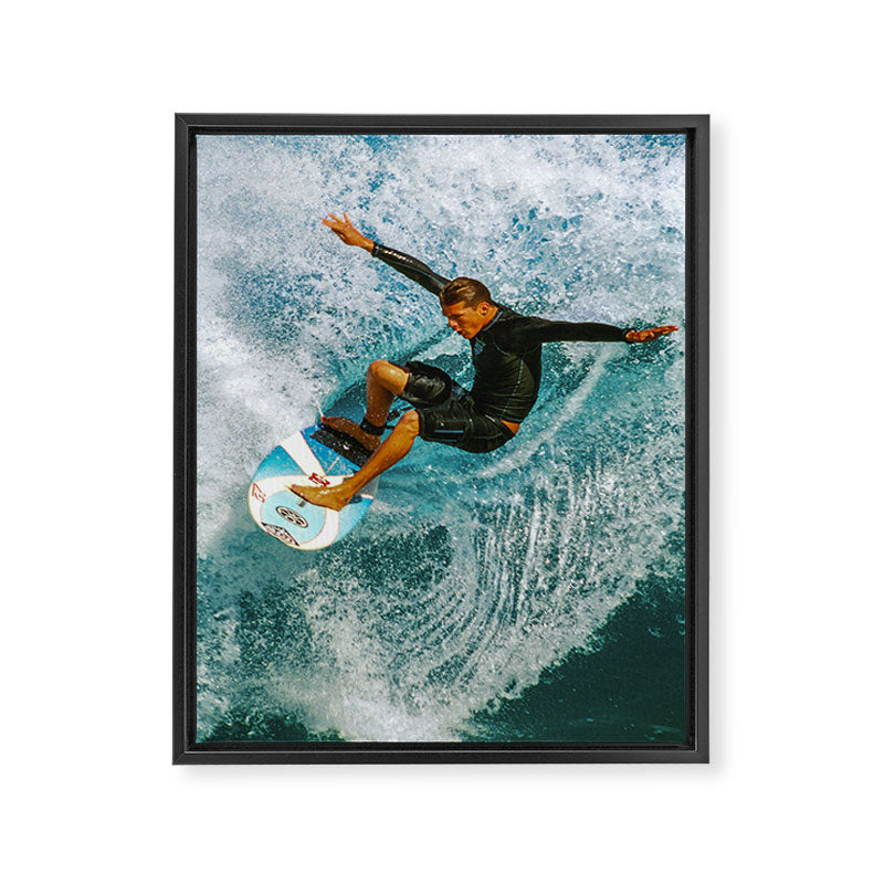 Andy Irons,  surfing on the North Shore Framed Canvas Print