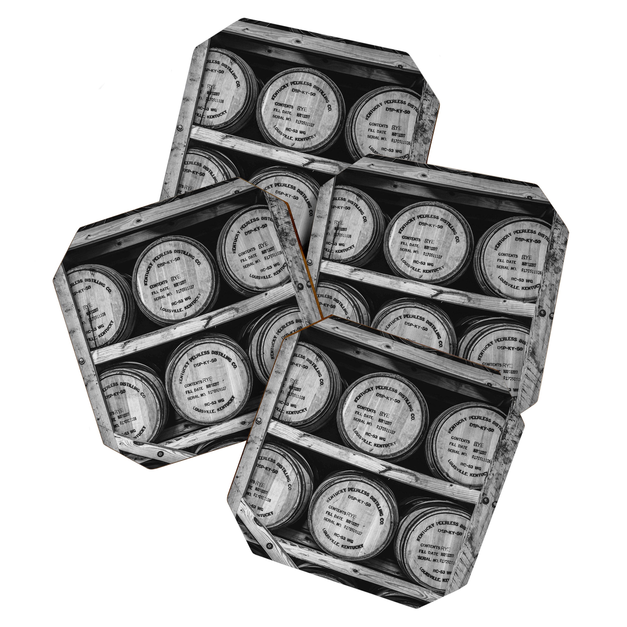 Bourbon Black and White Coaster Gallery Image 1