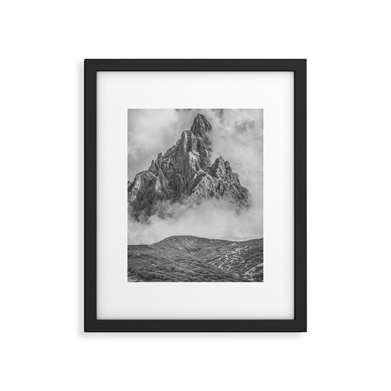 Dolomites Black and White Framed Art Print Gallery Image 5