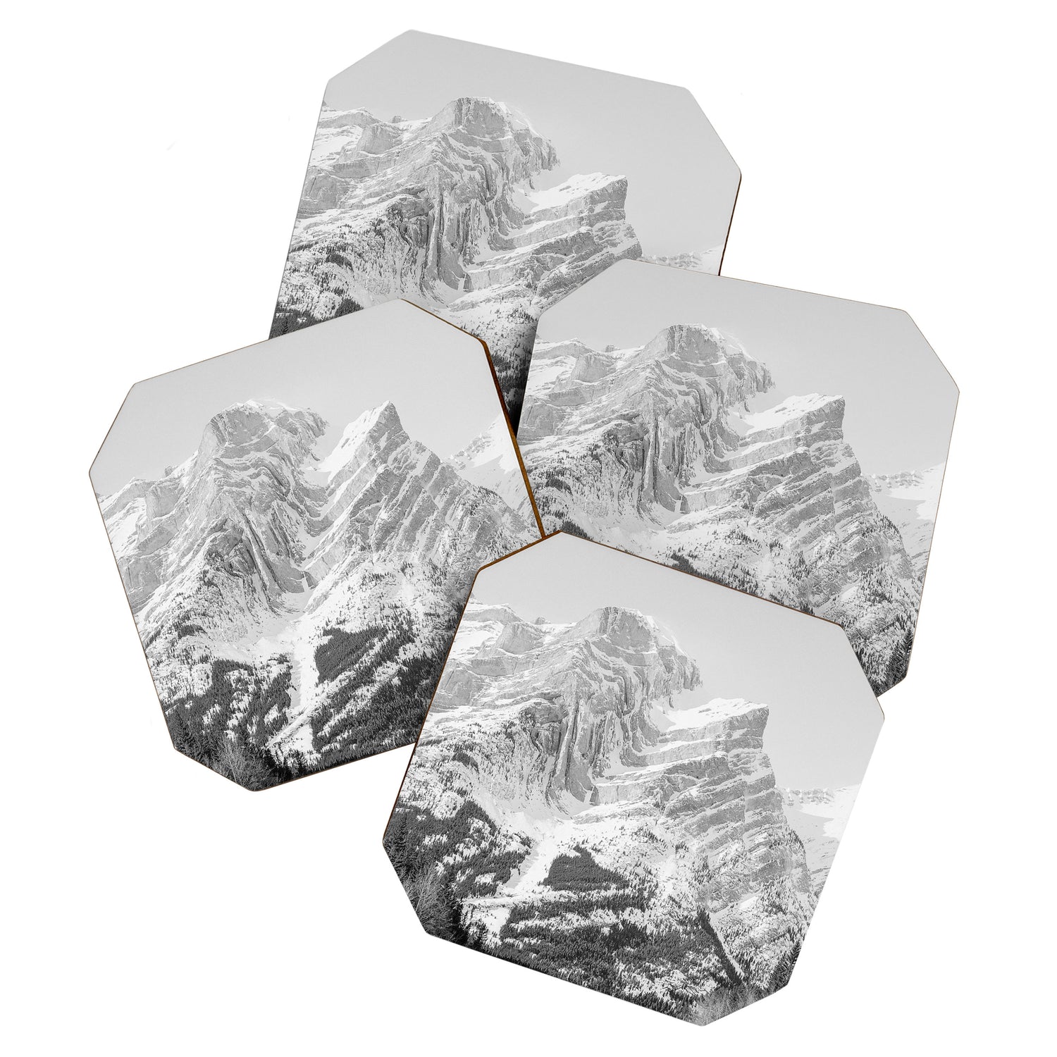 Rocky Mountains Black and White Coaster Gallery Image 1