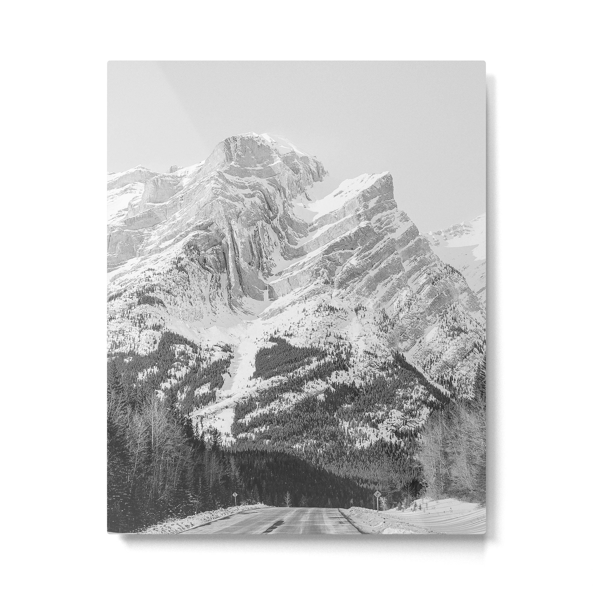 Rocky Mountains Black and White Metal Print Gallery Image 4