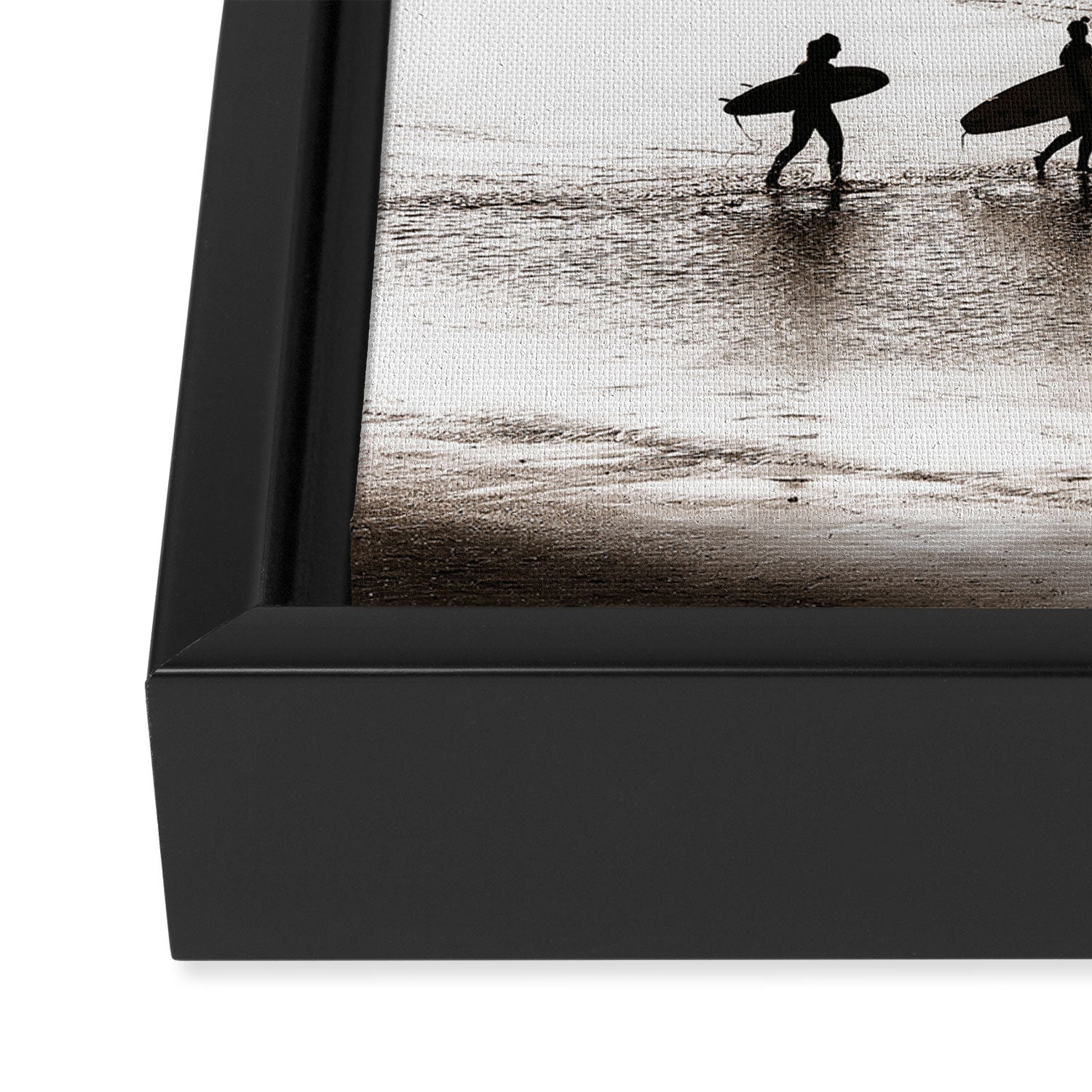 Surfer Black and White Framed Canvas Print Gallery Image 3