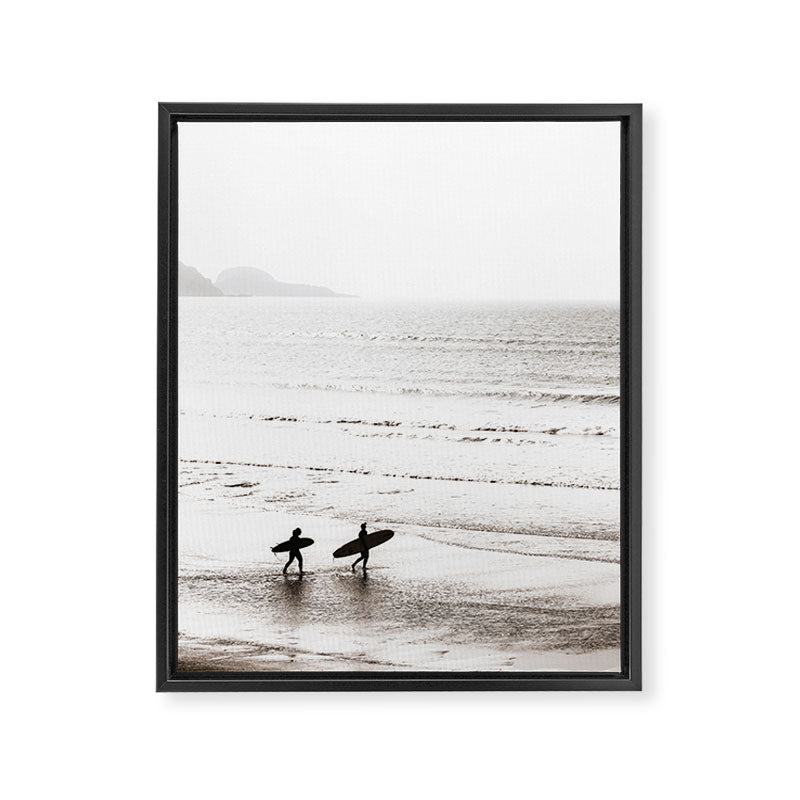 Surfer Black and White Framed Canvas Print Gallery Image 6