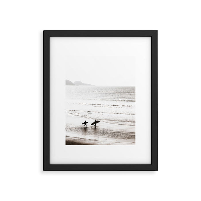 Surfer Black and White Framed Art Print Gallery Image 1