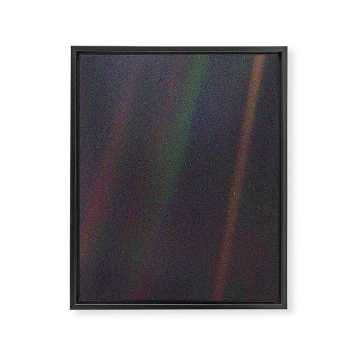 Earth as a Pale Blue Dot photographed by Voyager 1 Framed Canvas Print Gallery Image 1