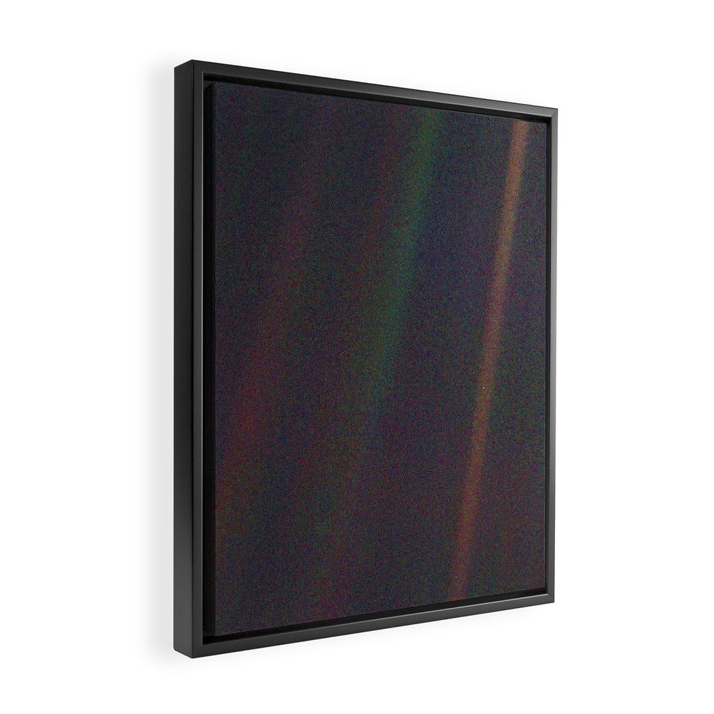 Earth as a Pale Blue Dot photographed by Voyager 1 Framed Canvas Print Gallery Image 2