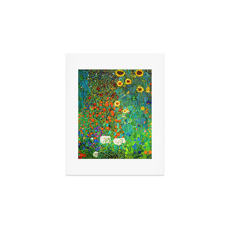 Gustav Klimt Garden with Sunflowers Art Print Gallery Image 1