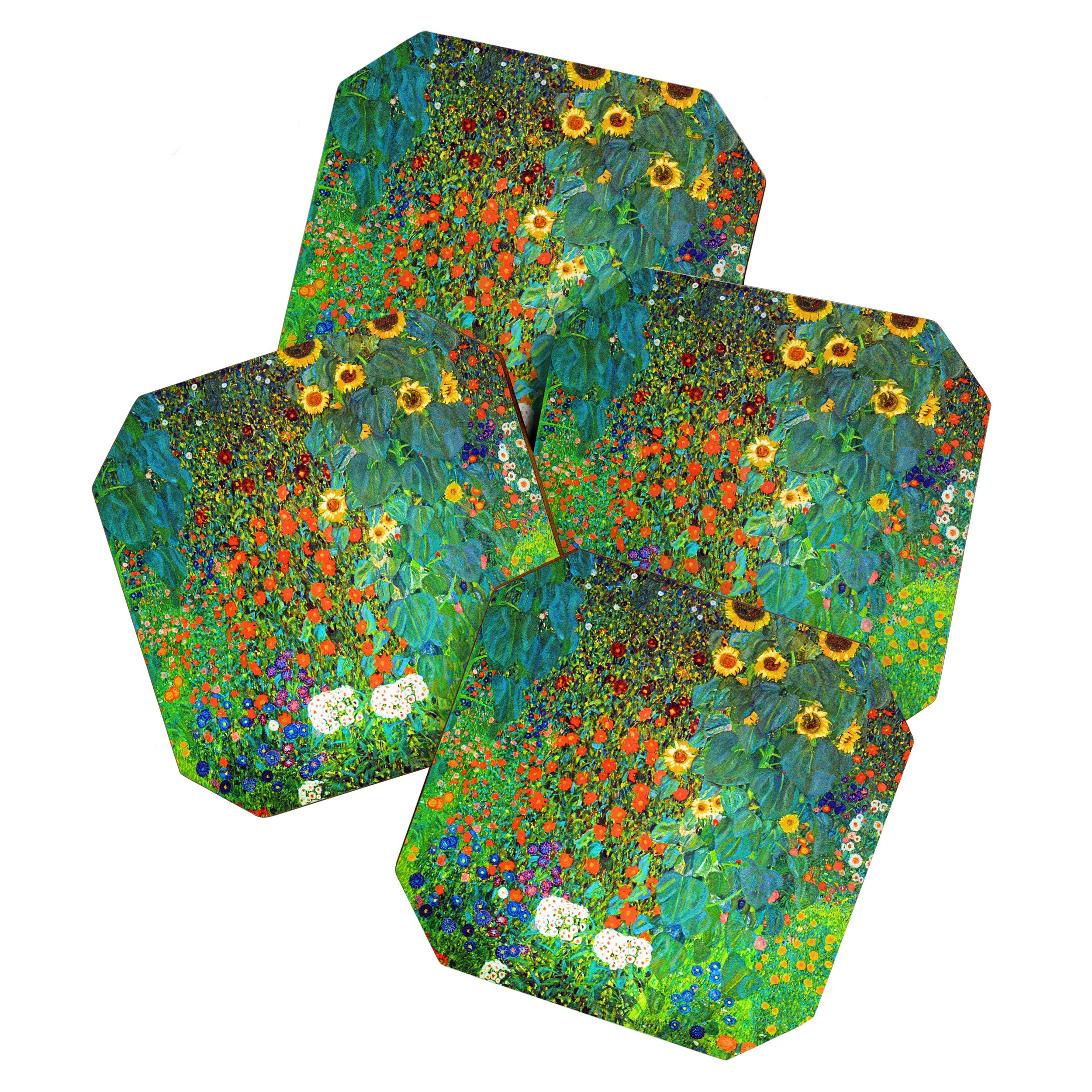 Gustav Klimt Garden with Sunflowers Coaster Gallery Image 1