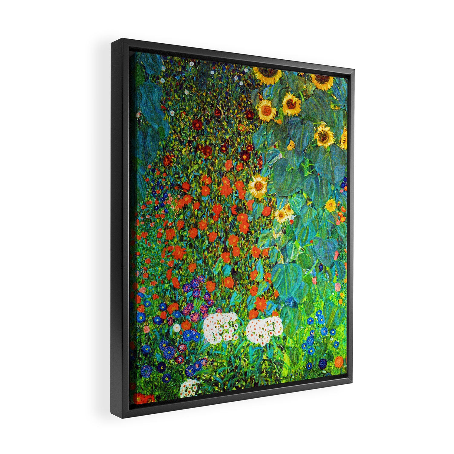 Gustav Klimt Garden with Sunflowers Framed Canvas Print Gallery Image 2