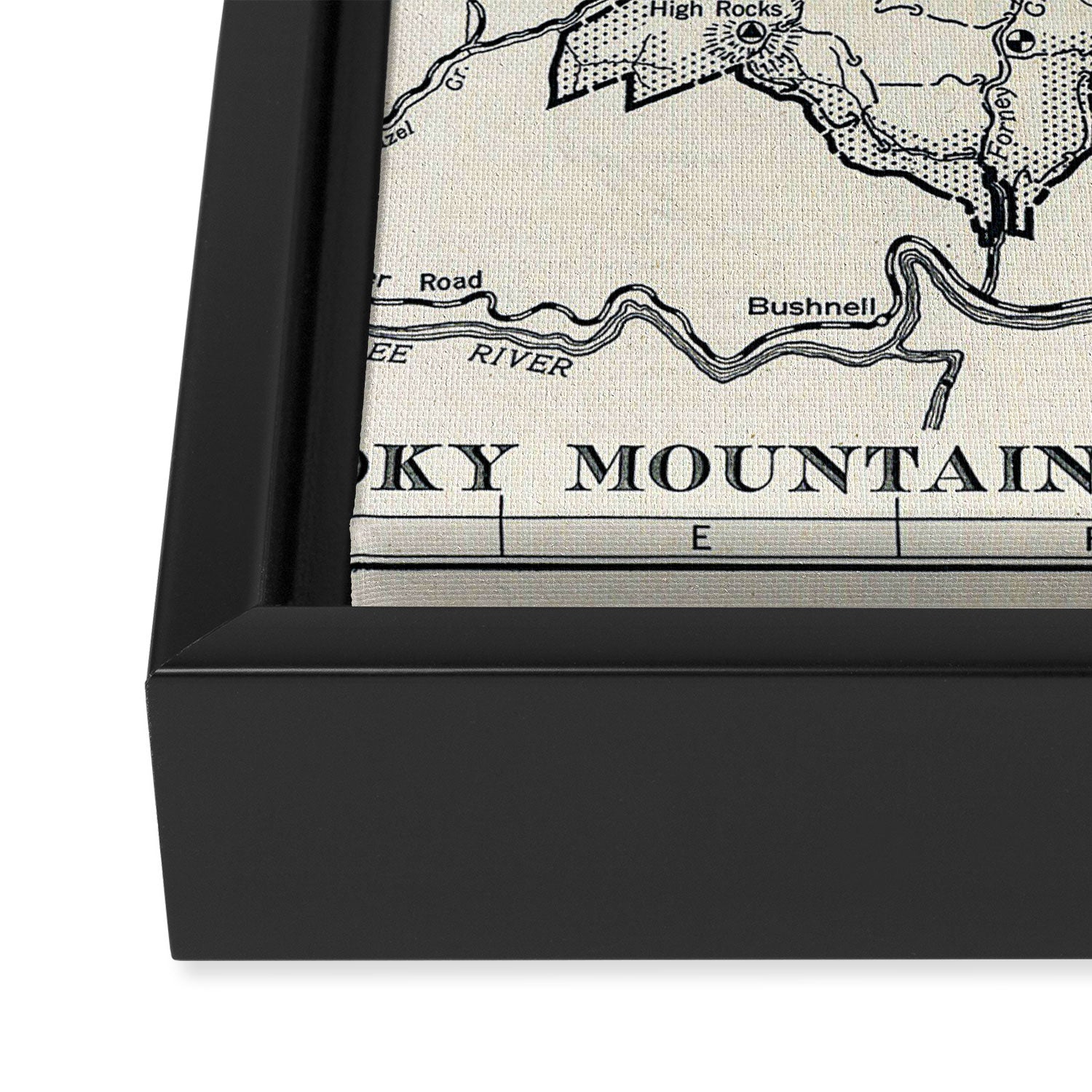 Historical Great Smoky Mountain National Park Map 1941 Framed Canvas Print Gallery Image 3