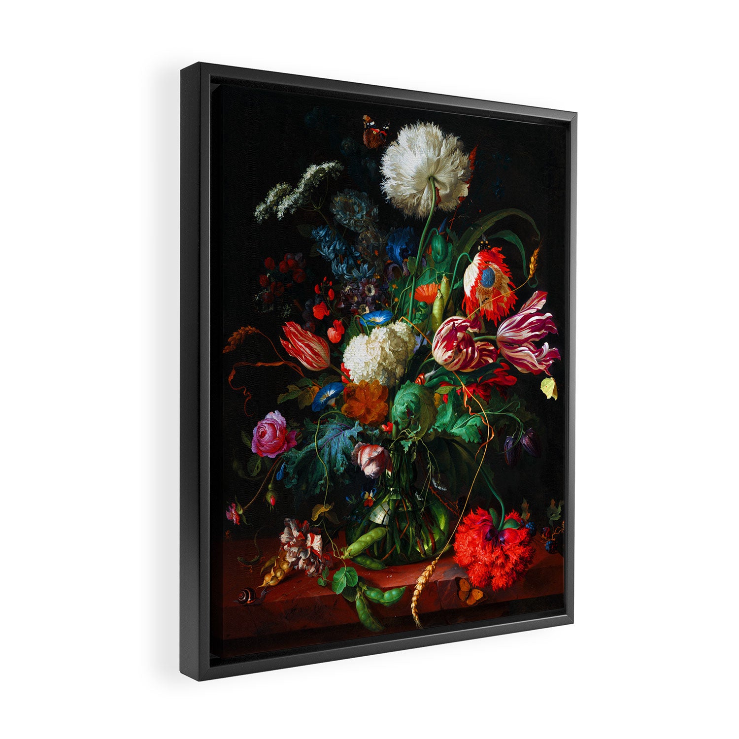 Jan Davidsz de Heem Vase of Flowers Framed Canvas Print Gallery Image 2