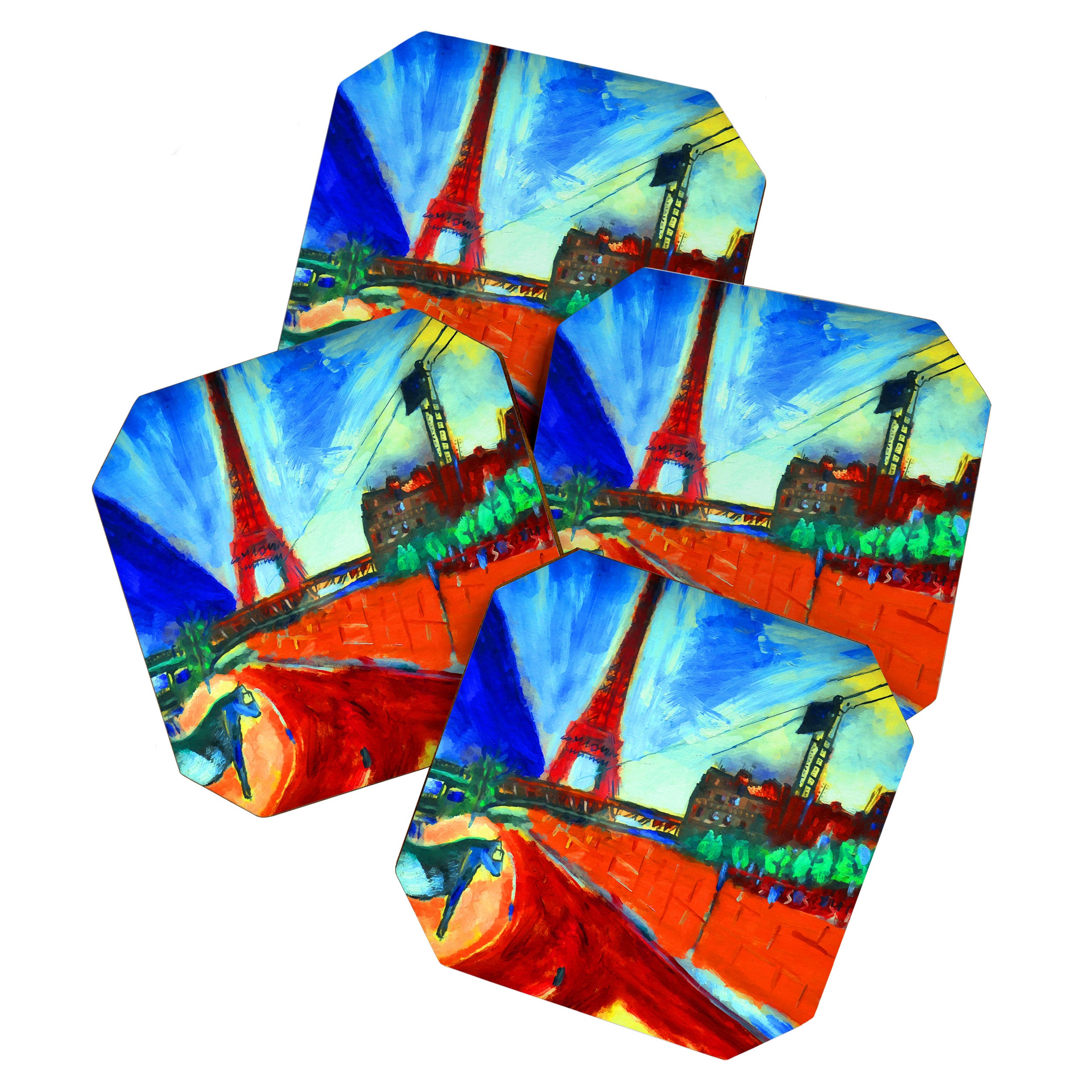 Marc Chagall Pont de Passy and the Eiffel Tower Coaster Gallery Image 1
