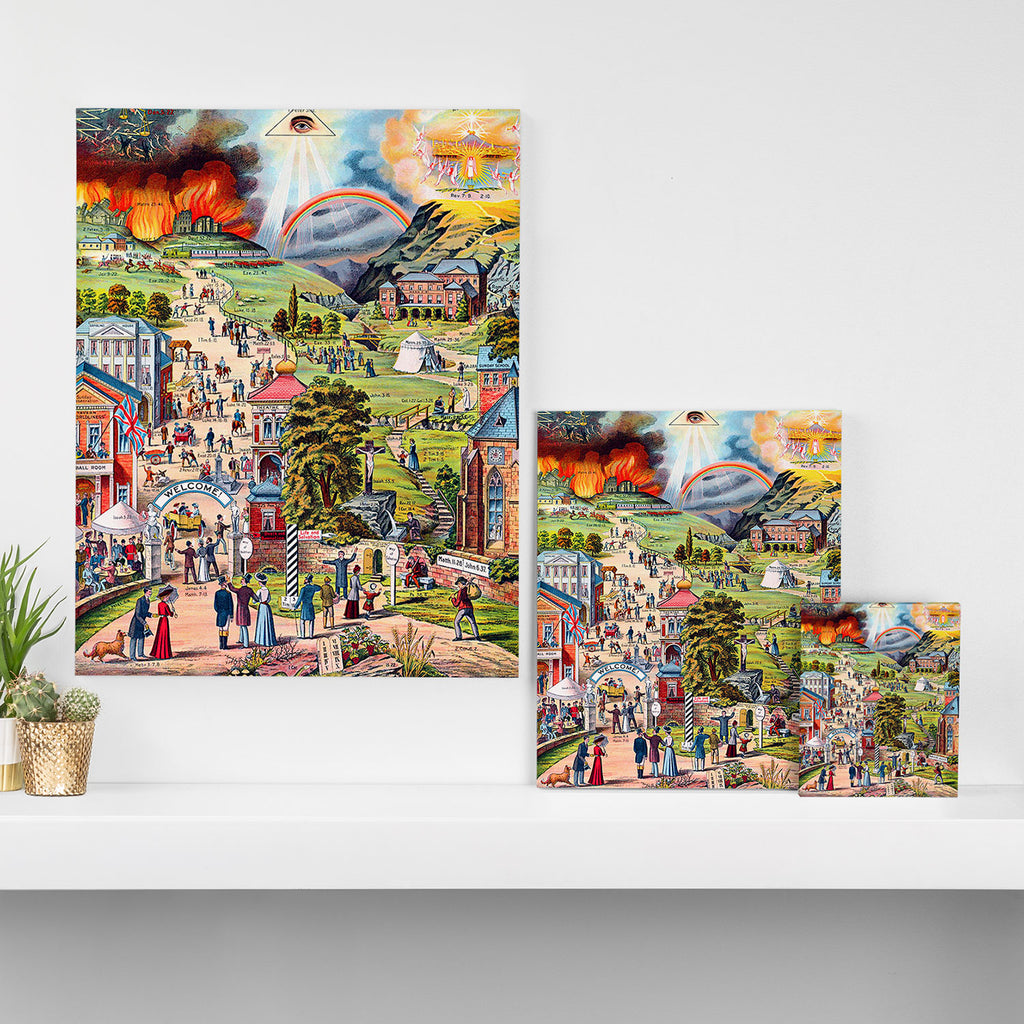 The Broad and Narrow Way Bible Passages Poster Canvas Print Gallery Image 3