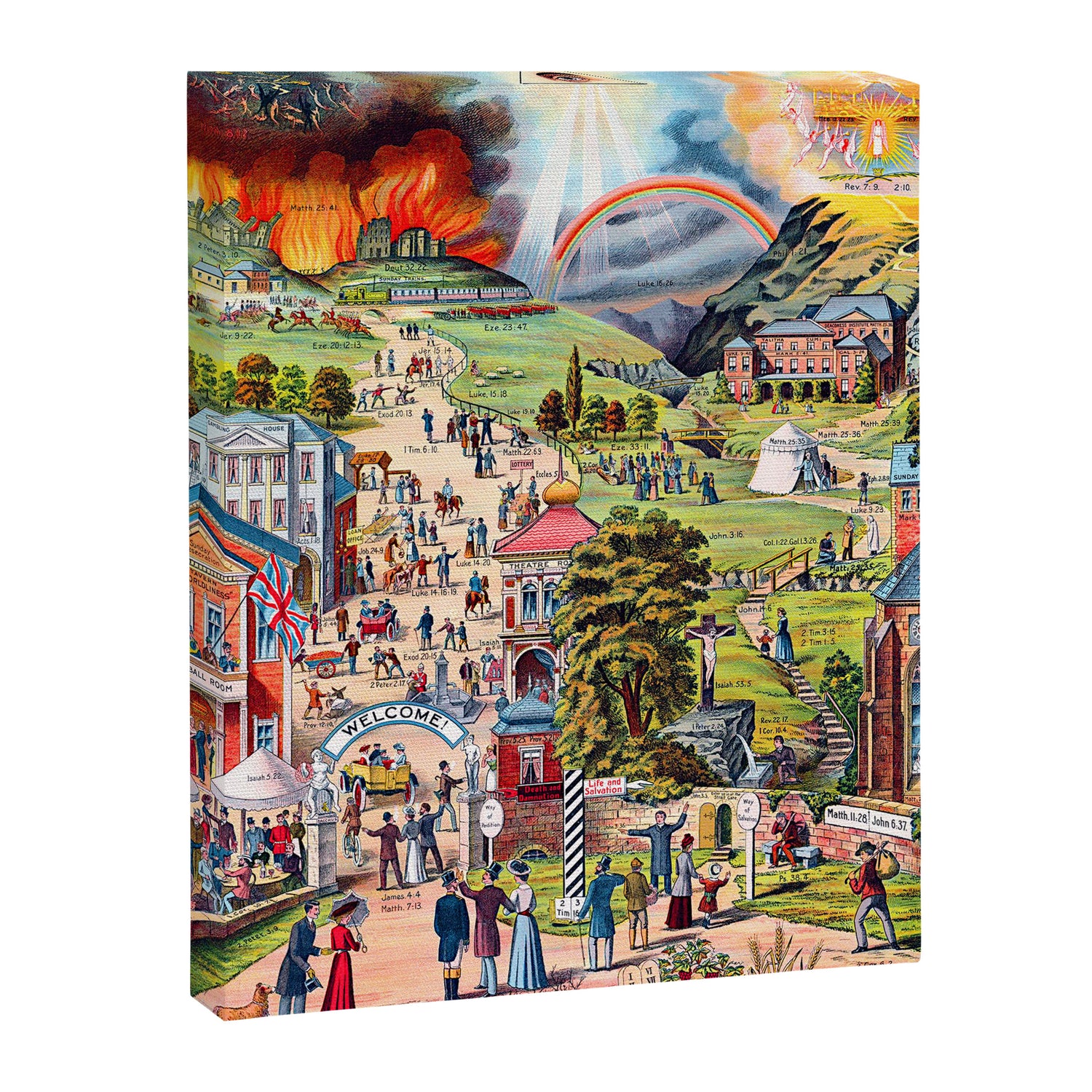 The Broad and Narrow Way Bible Passages Poster Canvas Print Gallery Image 3