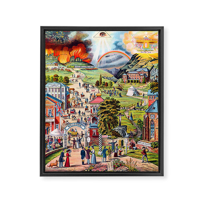 The Broad and Narrow Way Bible Passages Poster Framed Canvas Print Gallery Image 1