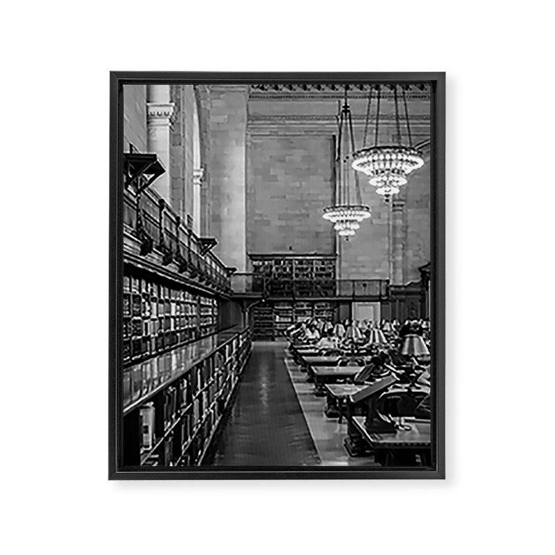 New York Public Library 01 B&W Framed Canvas Print Gallery Image 6