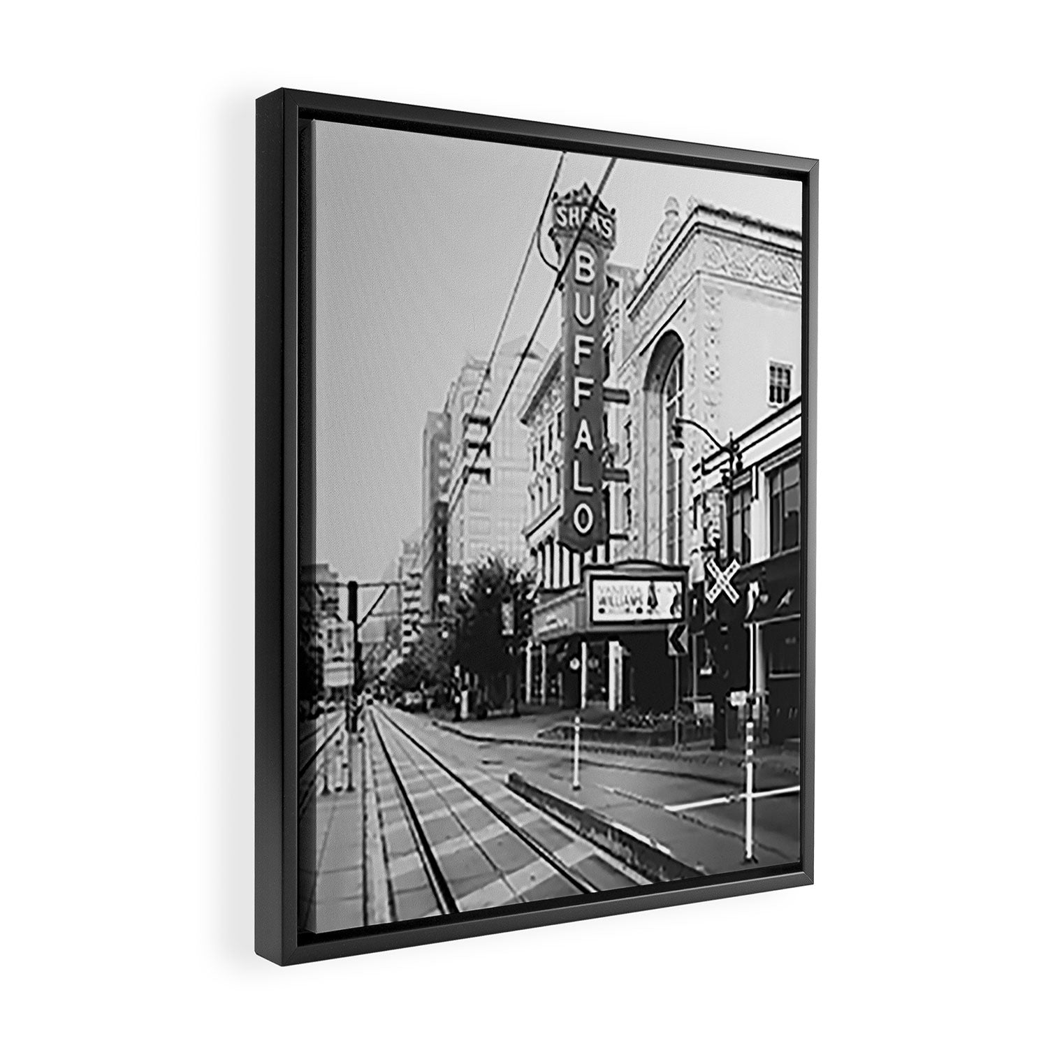 Shea's Buffalo 02 B&W Framed Canvas Print Gallery Image 2