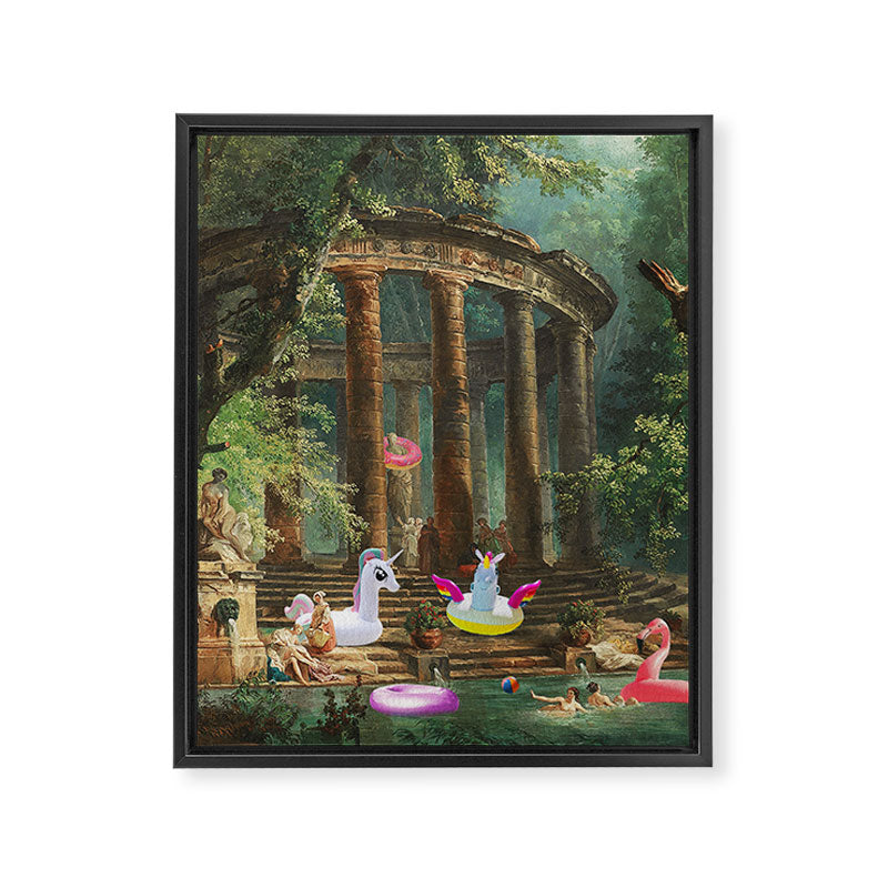 18th Century Pool Party Framed Canvas Print Gallery Image 6