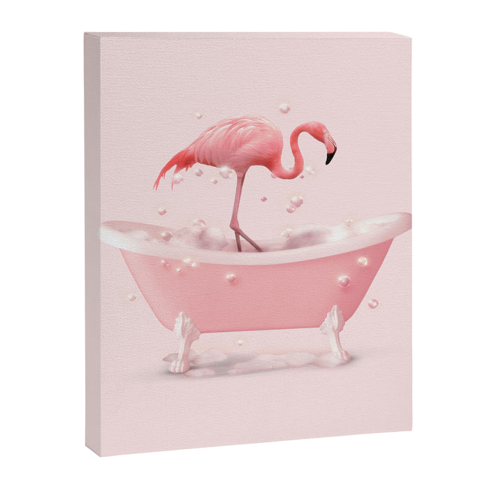 Bathtub Flamingo Canvas Print Gallery Image 1