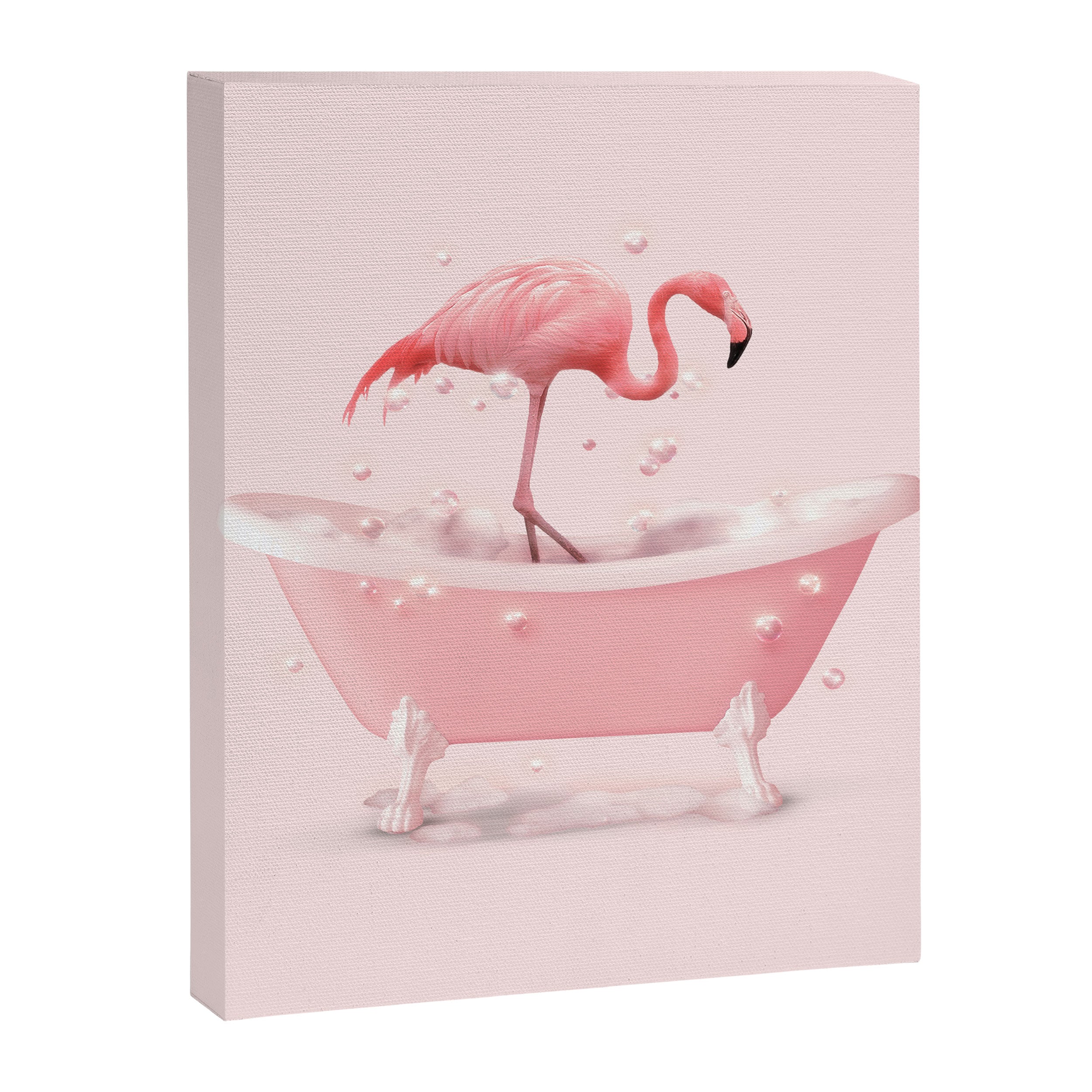 Bathtub Flamingo Canvas Print Gallery Image 6