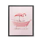 Bathtub Flamingo Framed Canvas Print Gallery Image 6