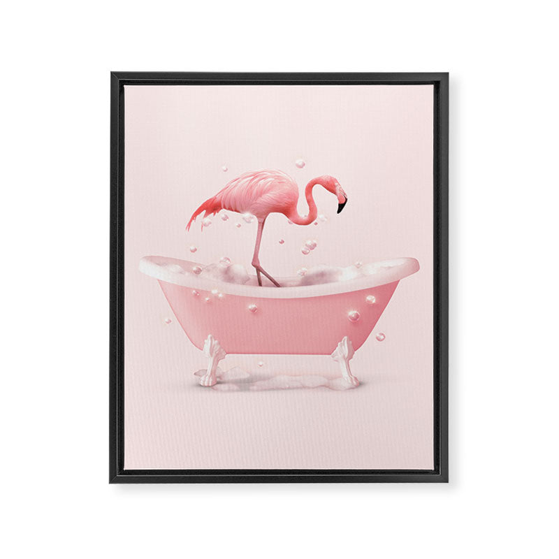 Bathtub Flamingo Framed Canvas Print Gallery Image 6