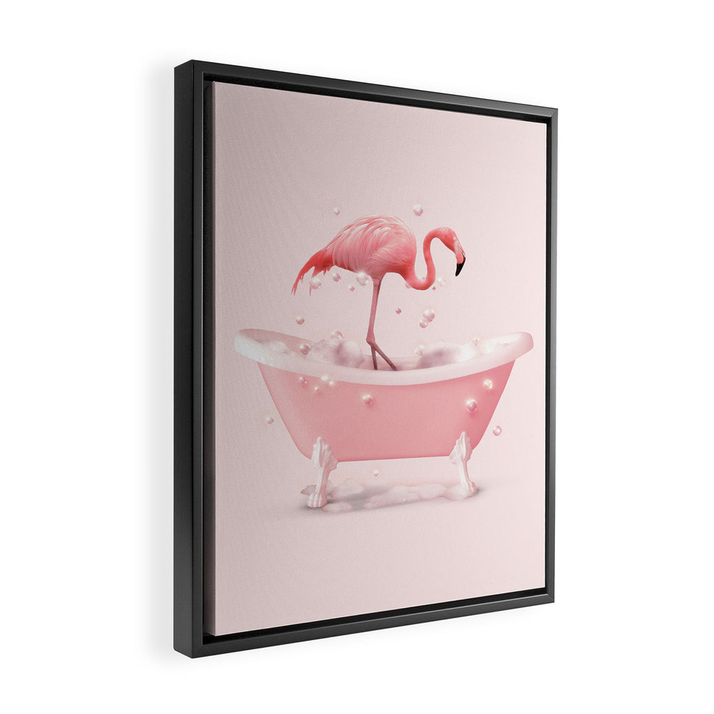 Bathtub Flamingo Framed Canvas Print Gallery Image 2