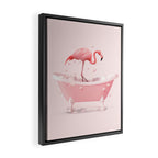 Bathtub Flamingo Framed Canvas Print Gallery Image 2