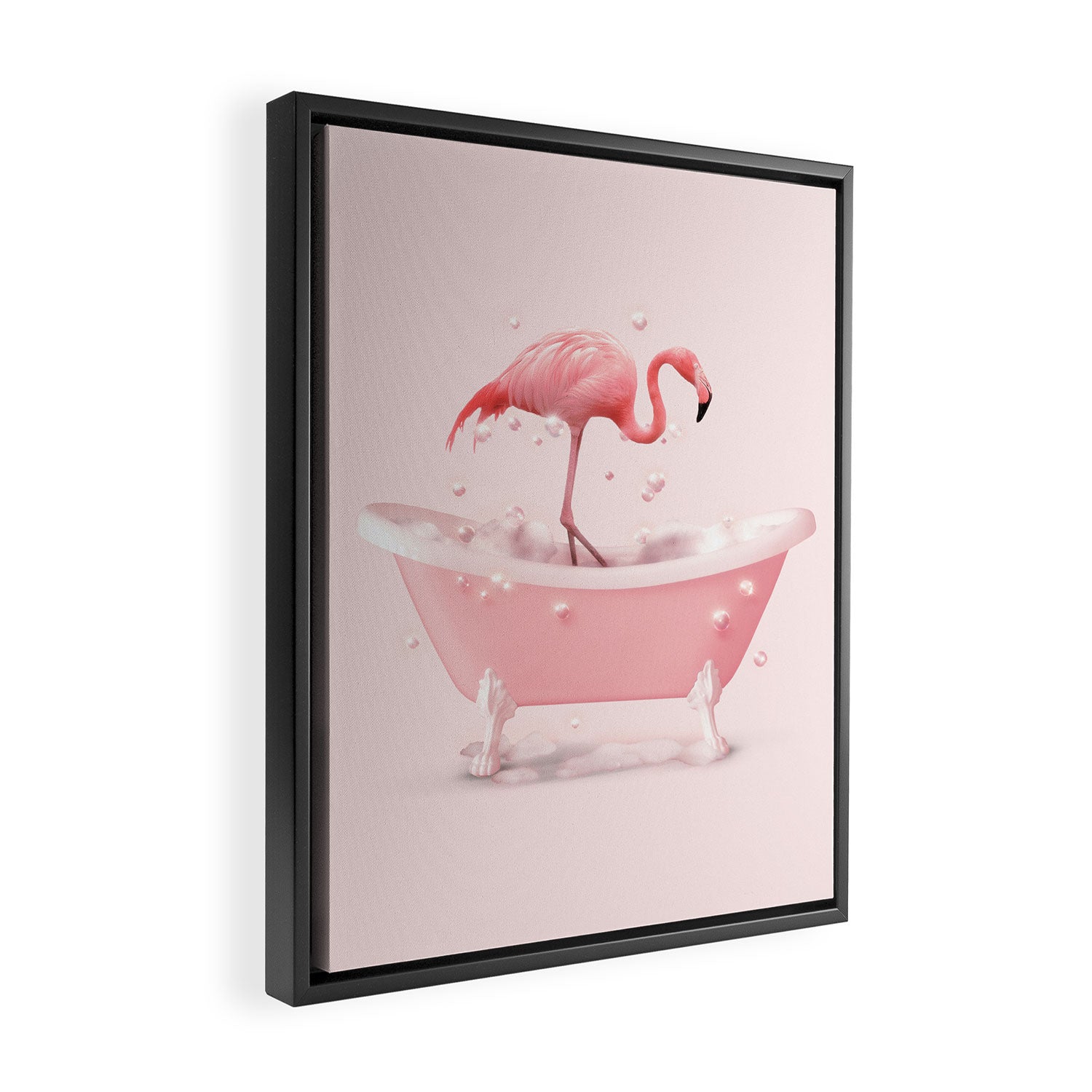 Bathtub Flamingo Framed Canvas Print Gallery Image 2