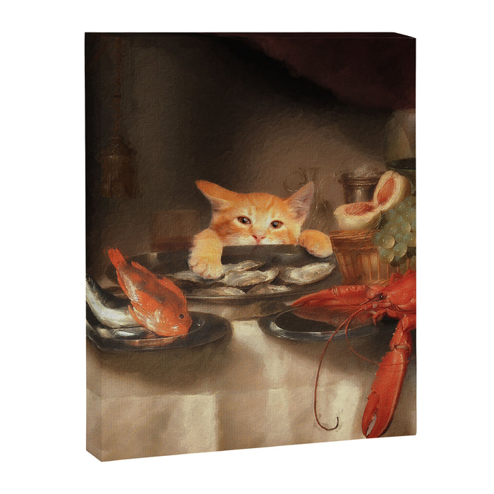 CAT DINNER Canvas Print Gallery Image 1