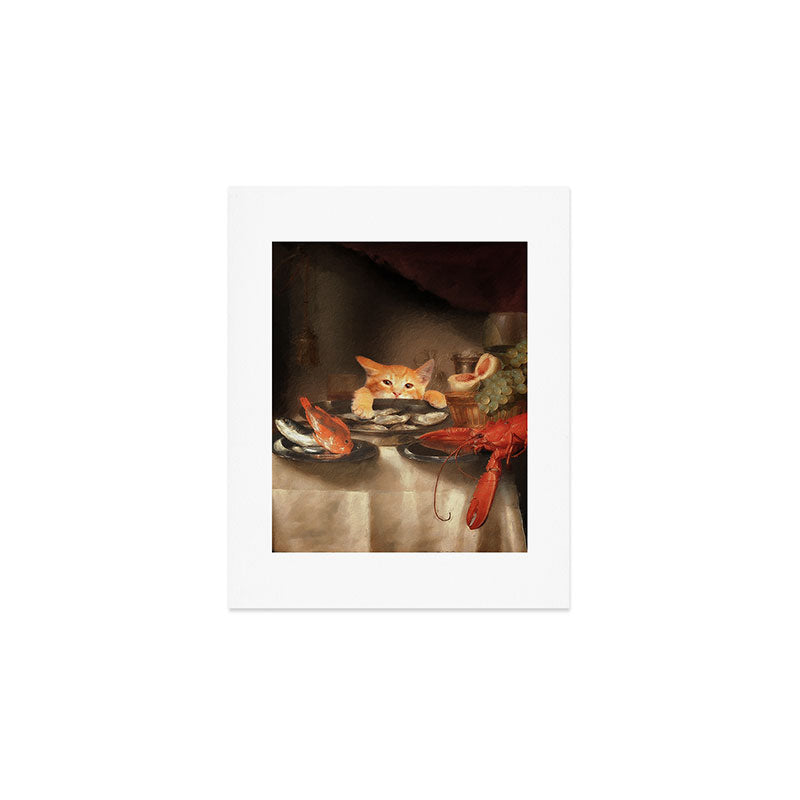 CAT DINNER Art Print Gallery Image 1