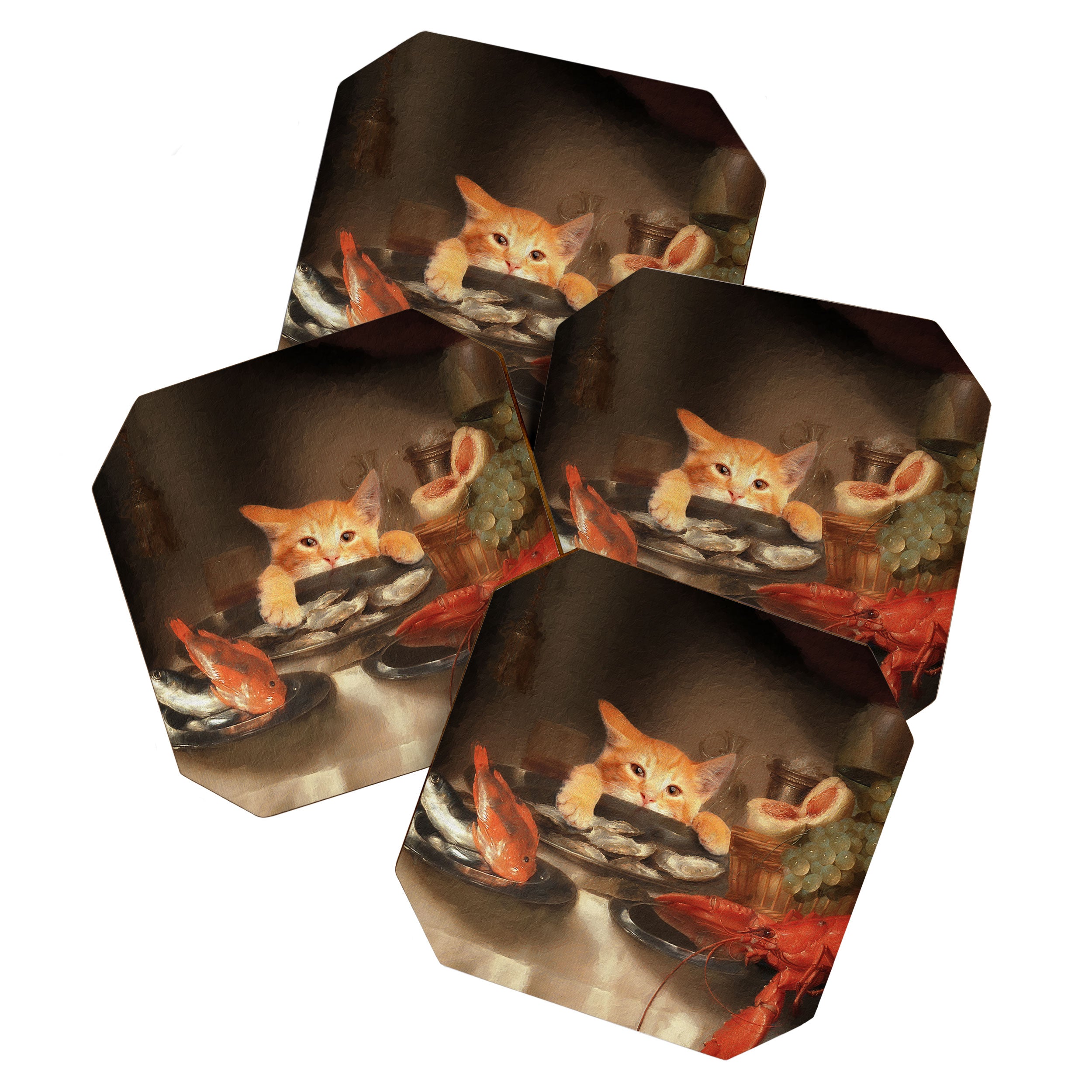 CAT DINNER Coaster Gallery Image 1