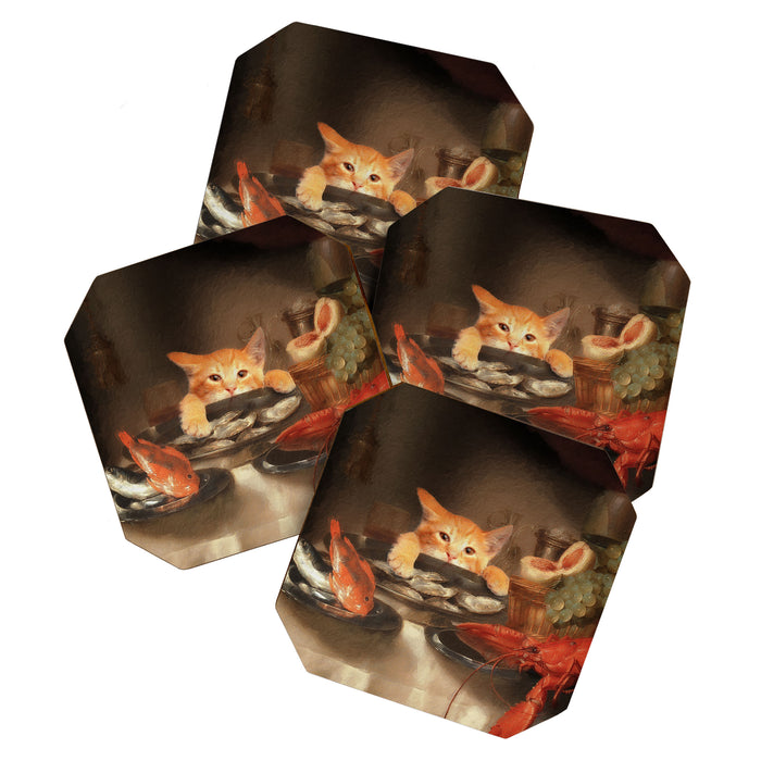 CAT DINNER Coaster Gallery Image 1