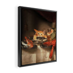 CAT DINNER Framed Canvas Print Gallery Image 2