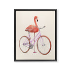 FLAMINGO BIKE Framed Canvas Print Gallery Image 6