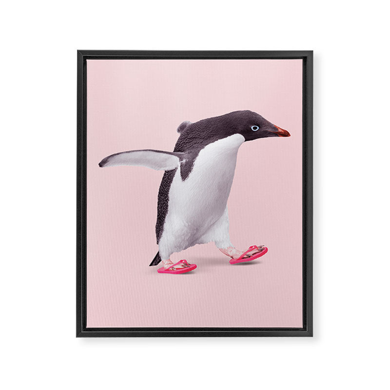FLIP-FLOP PENGUIN Framed Canvas Print Gallery Image 6
