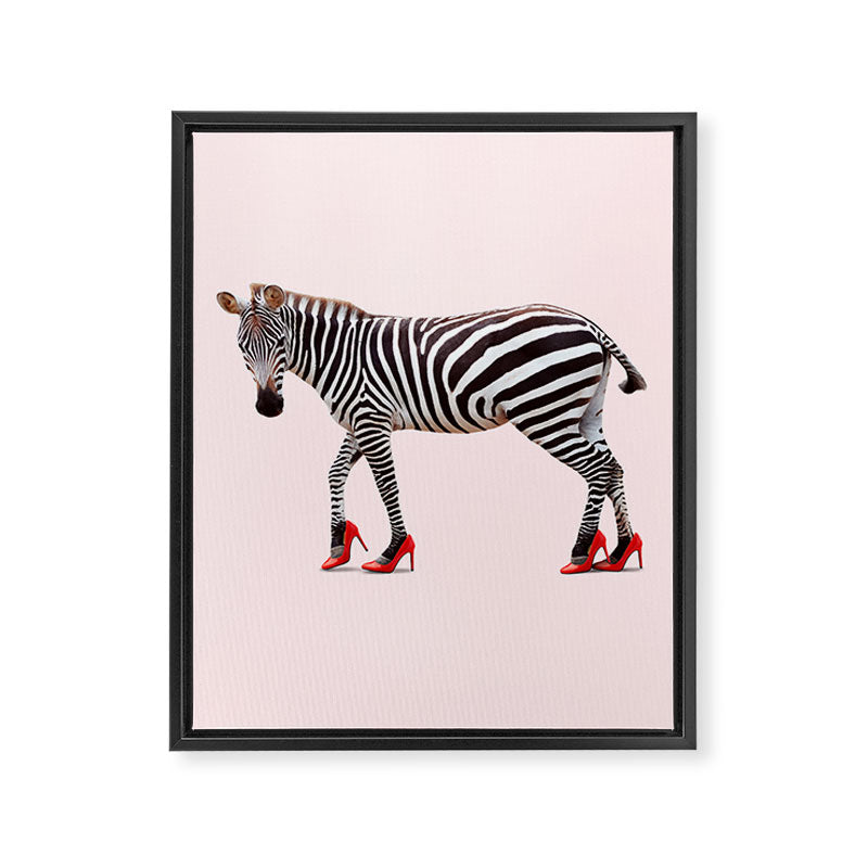 HIGH HEEL ZEBRA Framed Canvas Print Gallery Image 6