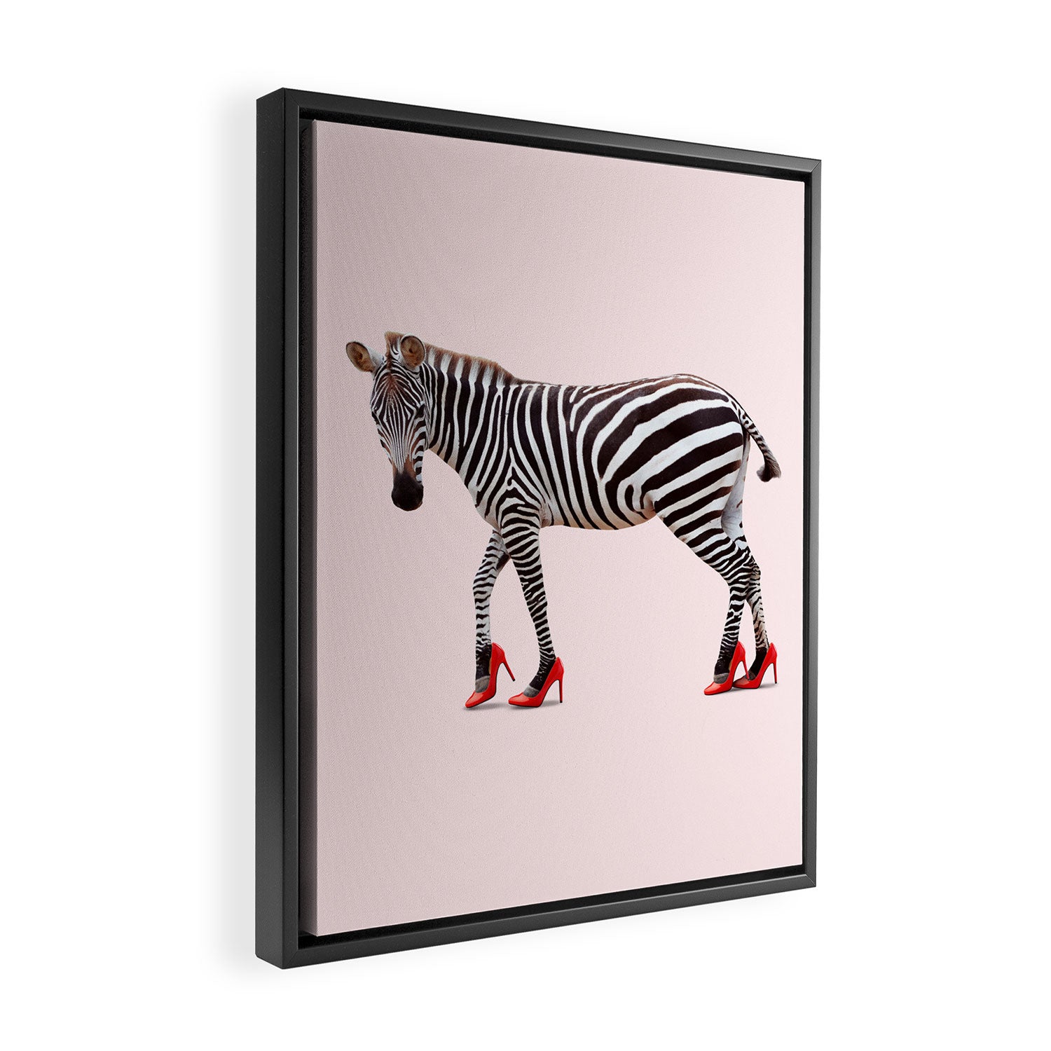HIGH HEEL ZEBRA Framed Canvas Print Gallery Image 2