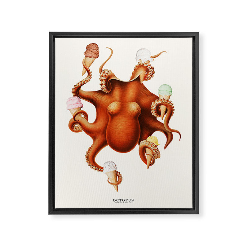 ICE CREAM OCTOPUS Framed Canvas Print Gallery Image 6