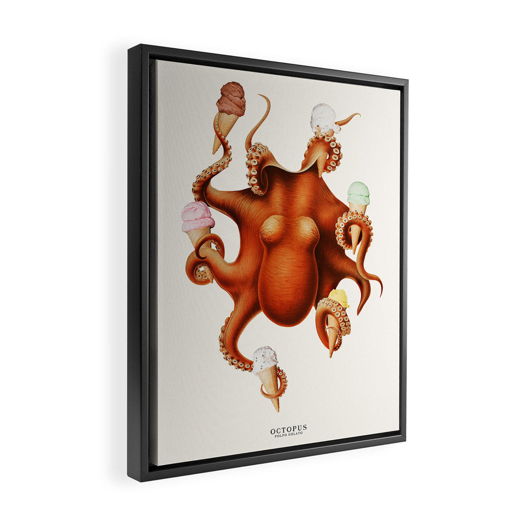 ICE CREAM OCTOPUS Framed Canvas Print Gallery Image 2
