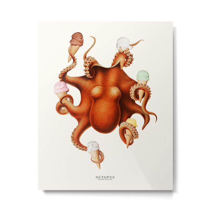 ICE CREAM OCTOPUS Metal Print Gallery Image 1