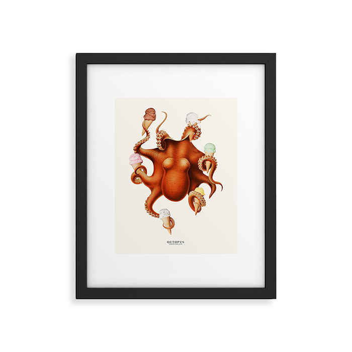 ICE CREAM OCTOPUS Framed Art Print Gallery Image 1