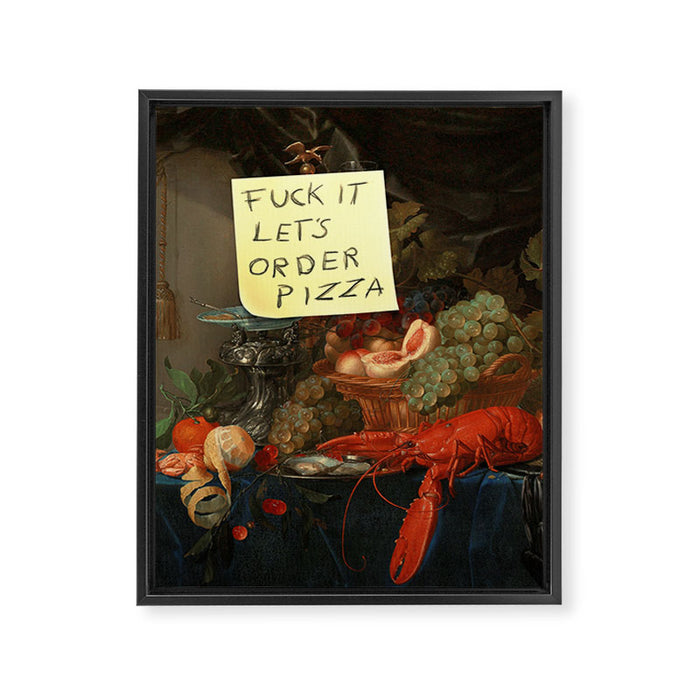 Let's Order Pizza Framed Canvas Print Gallery Image 1
