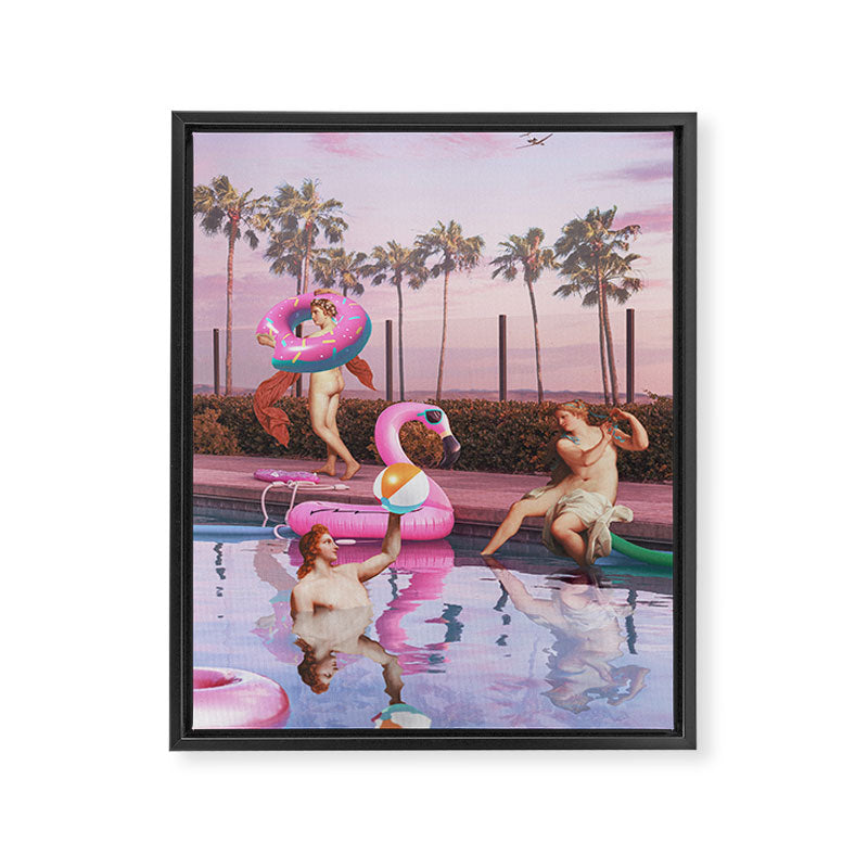 POOL PARTY Framed Canvas Print Gallery Image 6