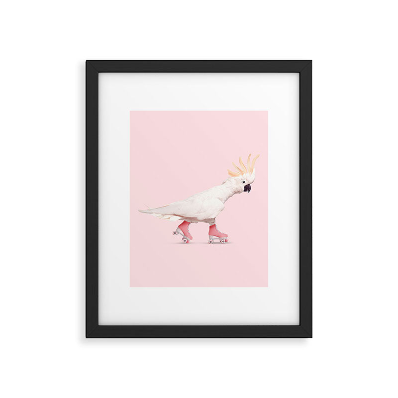 ROLLERSKATING COCKATOO Framed Art Print Gallery Image 5