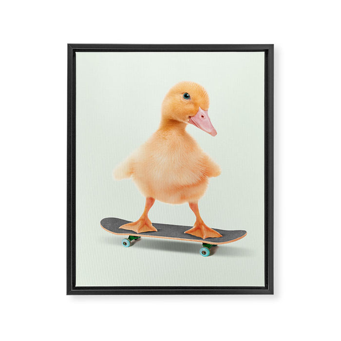 Skateboarding Duck Framed Canvas Print Gallery Image 1